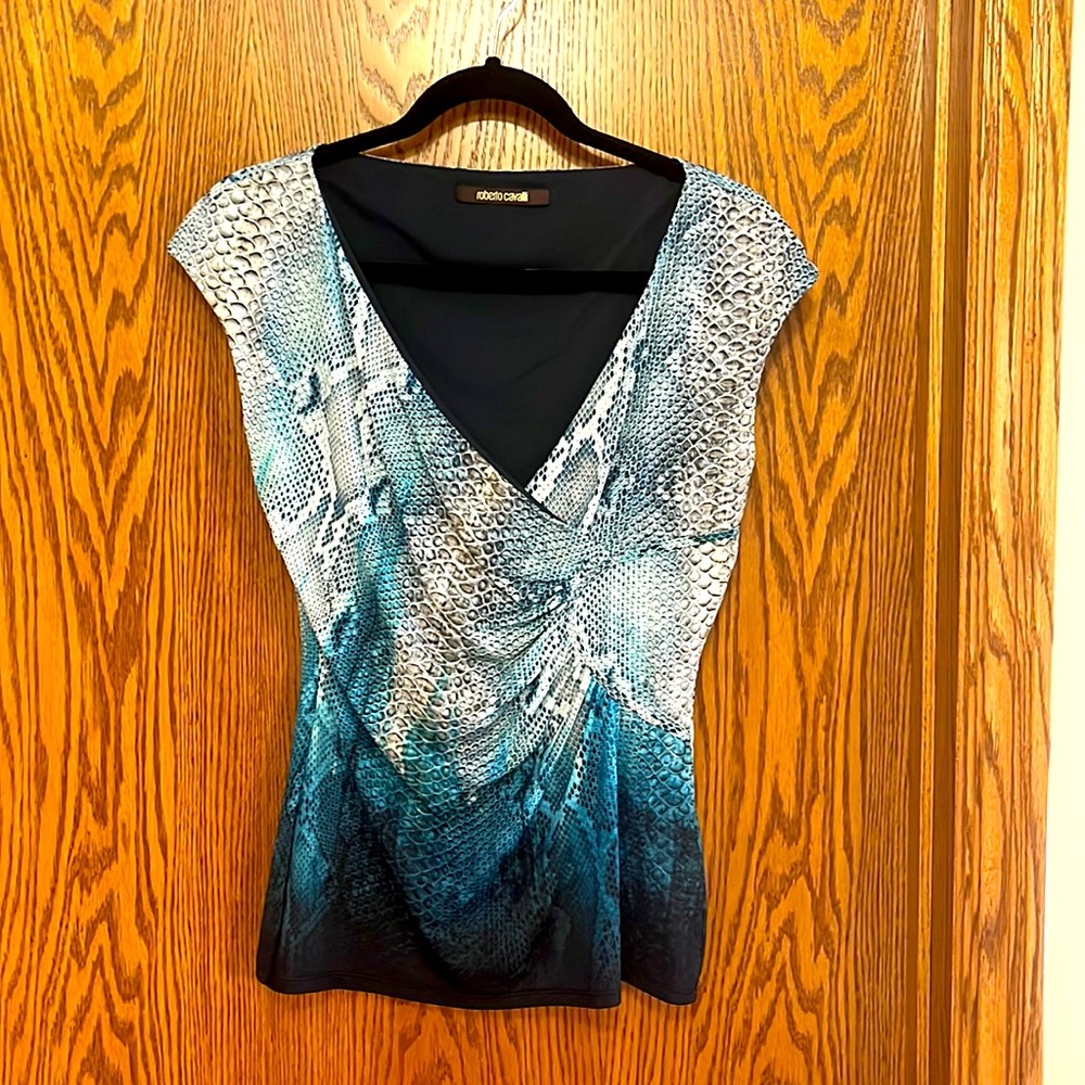 Roberto Cavalli Snakeskin Print Blouse